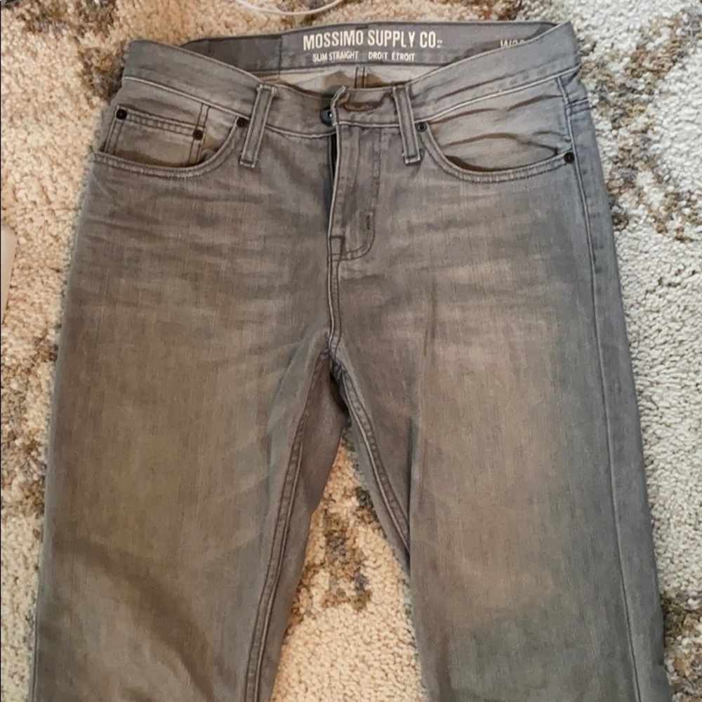Men’s slim straight grey jeans